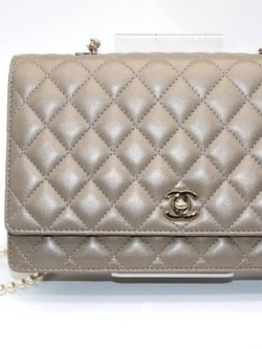 Chanel Lambskin Quilted Pearl Flap Shoulder Bag - Light Gold